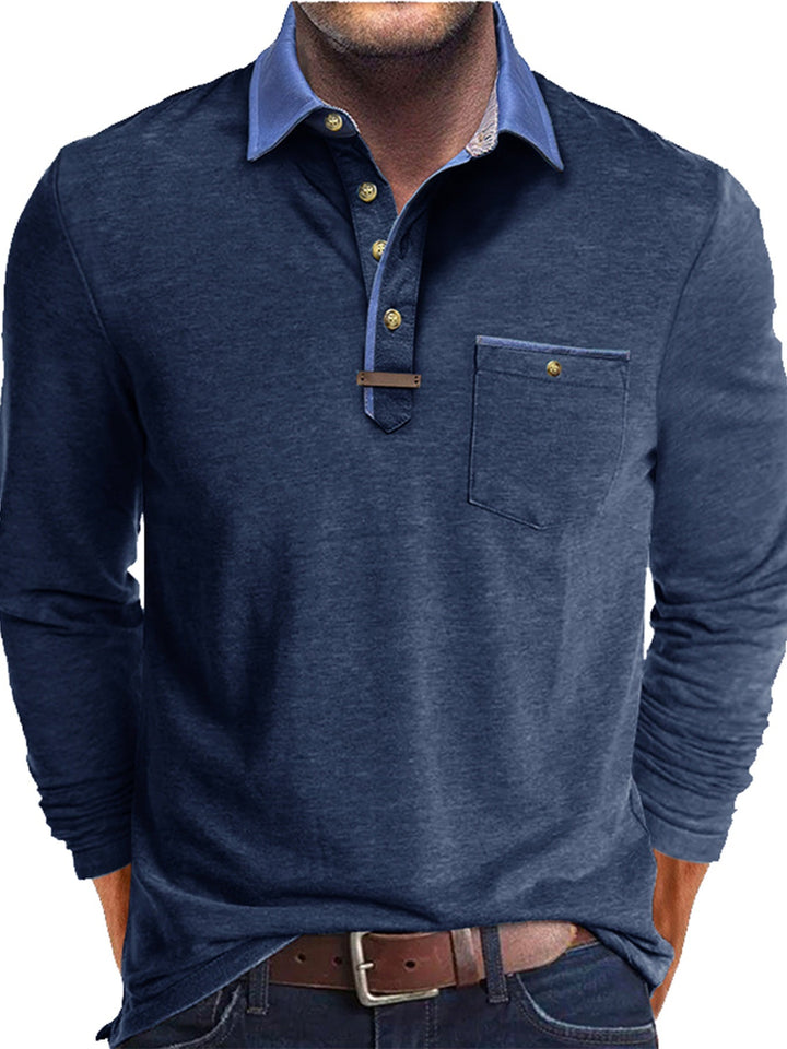 Blake™ | Color-Block Long Sleeve Polo