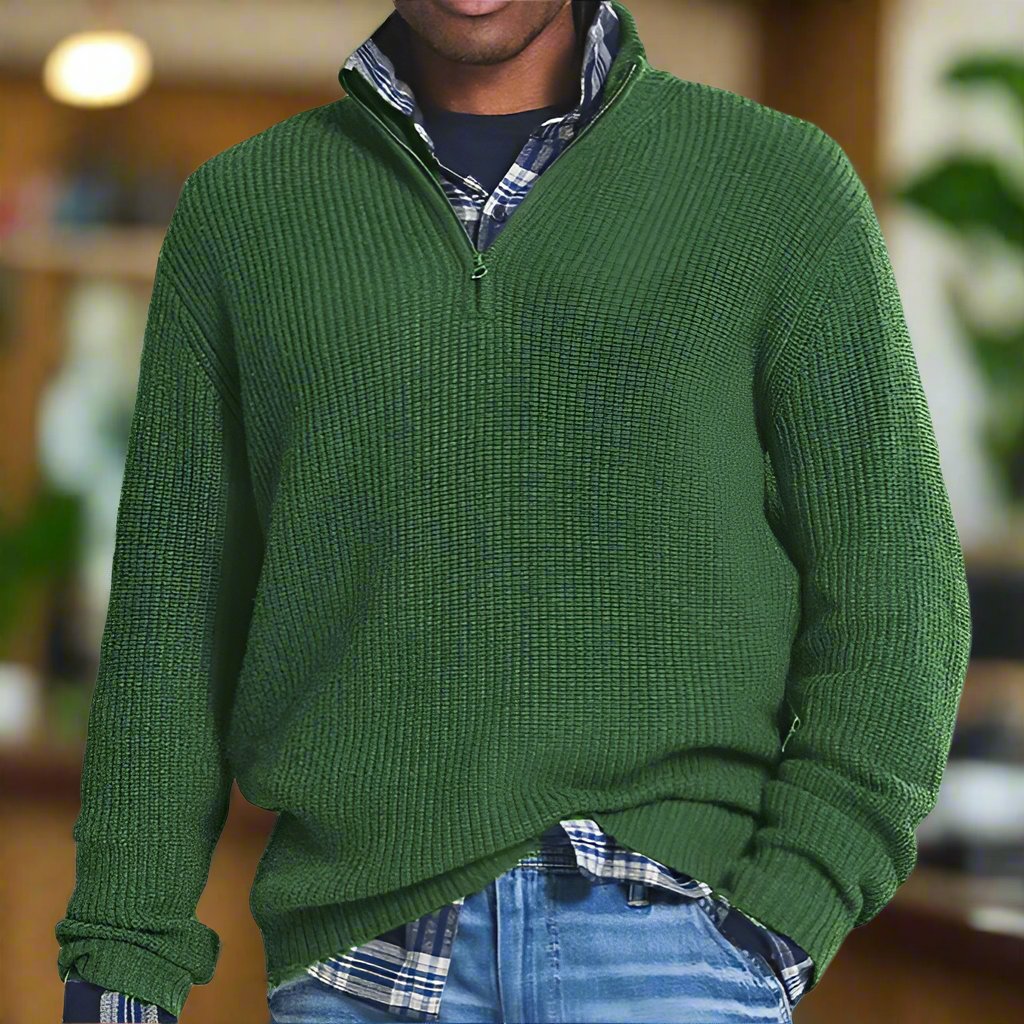 Bryan™ | Zip Collar Knit Sweater