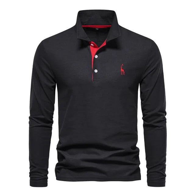 Frank | Cotton Blend Long Sleeve Polo Shirt