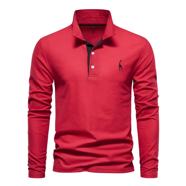 Frank | Cotton Blend Long Sleeve Polo Shirt