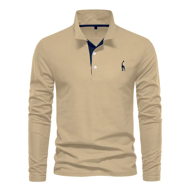 Frank | Cotton Blend Long Sleeve Polo Shirt