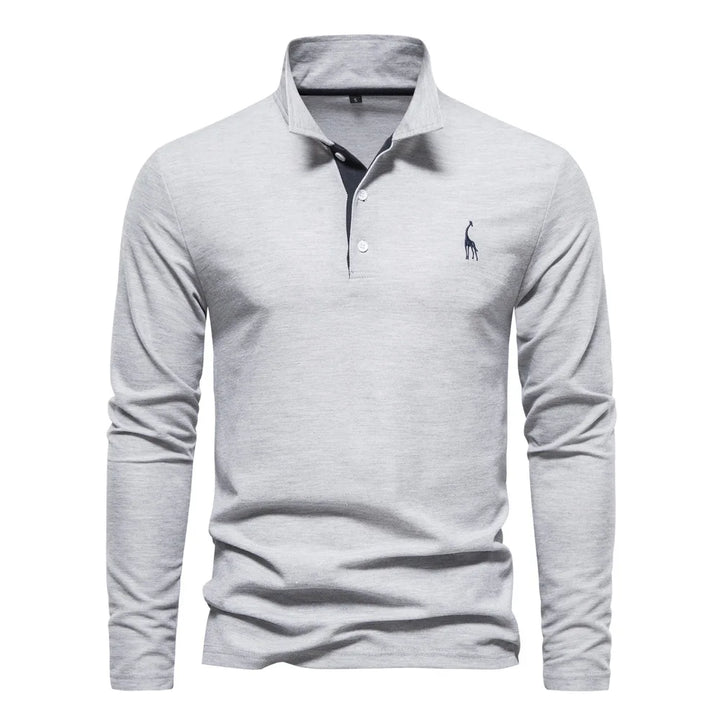 Frank | Cotton Blend Long Sleeve Polo Shirt