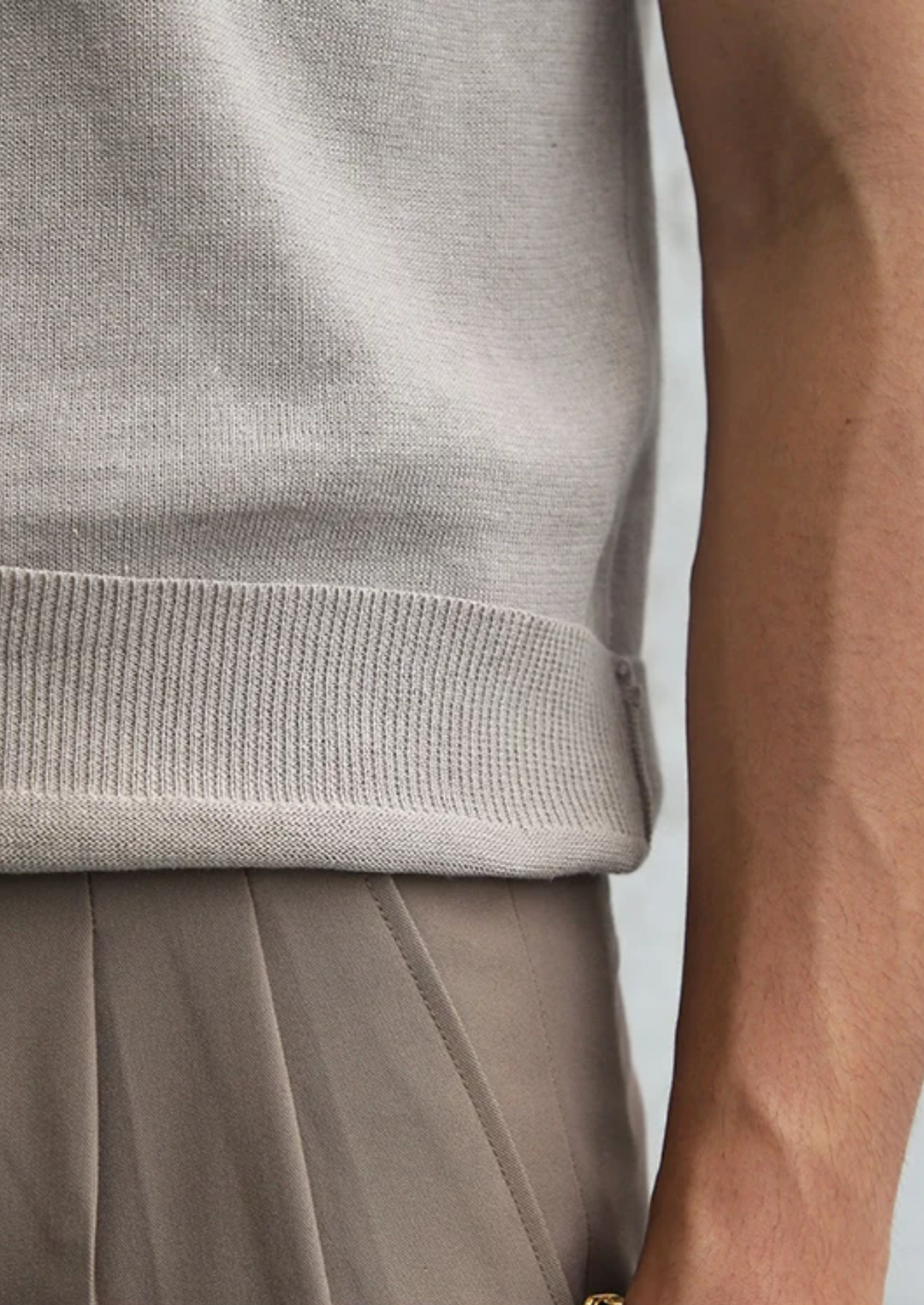 Men's Vintage Knit Polo, Textured Short Sleeve Sweater Shirt T-Shirt Valerio Viani