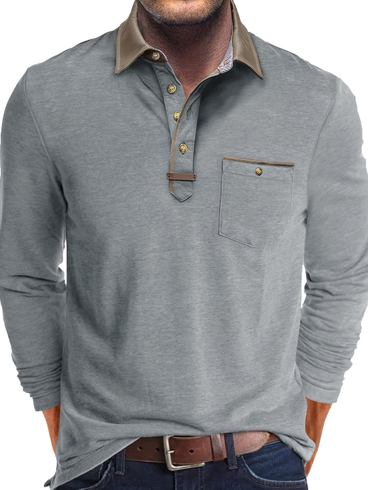 Blake™ | Color-Block Long Sleeve Polo