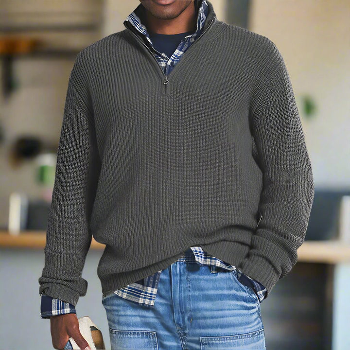 Bryan™ | Zip Collar Knit Sweater